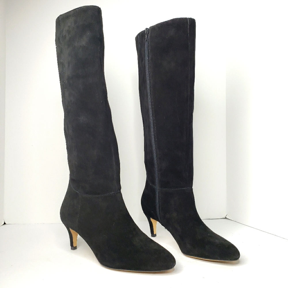Corso como black over the knee high suede boots